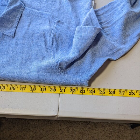 Orvis linen blend long sleeve button down shirt with tab sleeves - Picture 6 of 12